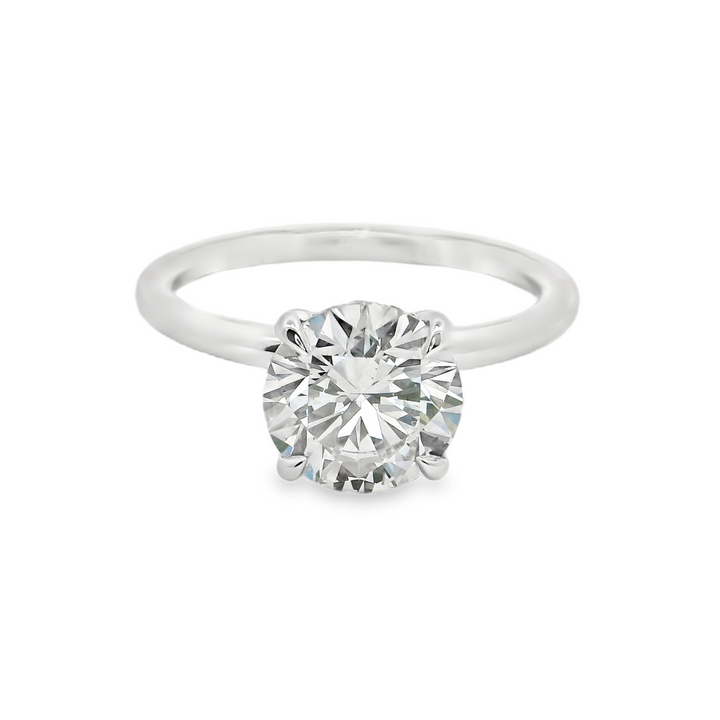 2.16 TCW Round Lab Diamond Hidden Halo Engagement Ring in 14K White Gold