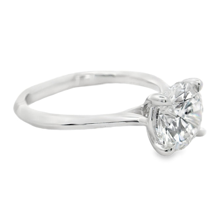 2.05 CT Round Lab Diamond Solitaire Engagement Ring in 14K White Gold