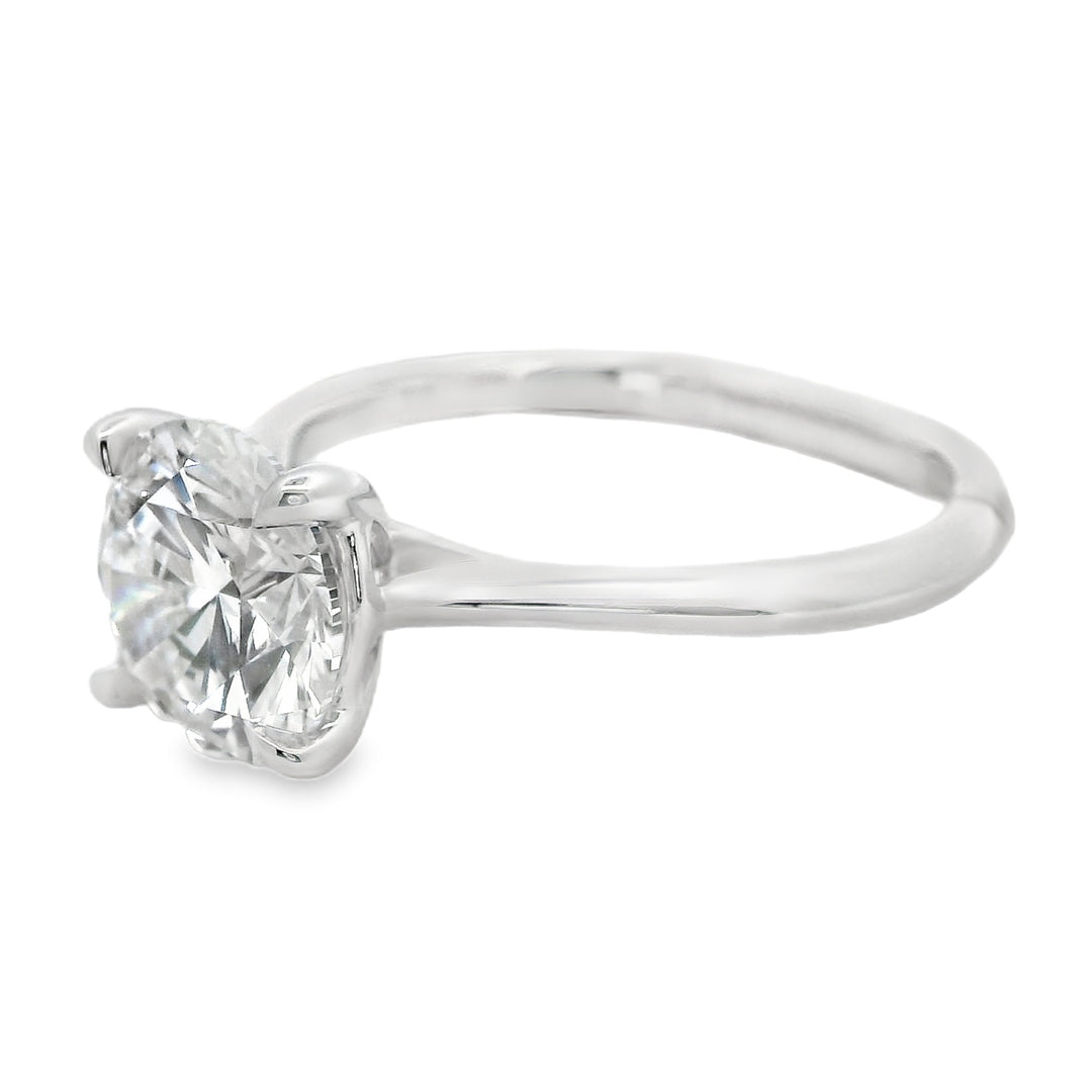 2.05 CT Round Lab Diamond Solitaire Engagement Ring in 14K White Gold