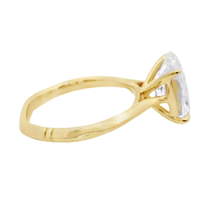 4.02 CT Oval Lab Diamond Solitaire Engagement Ring in 14K Yellow Gold