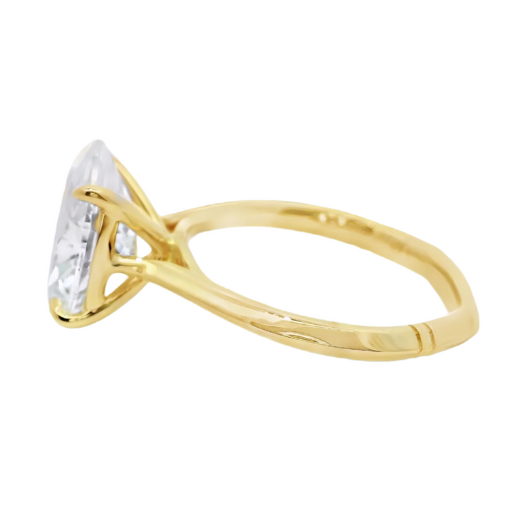 4.02 CT Oval Lab Diamond Solitaire Engagement Ring in 14K Yellow Gold