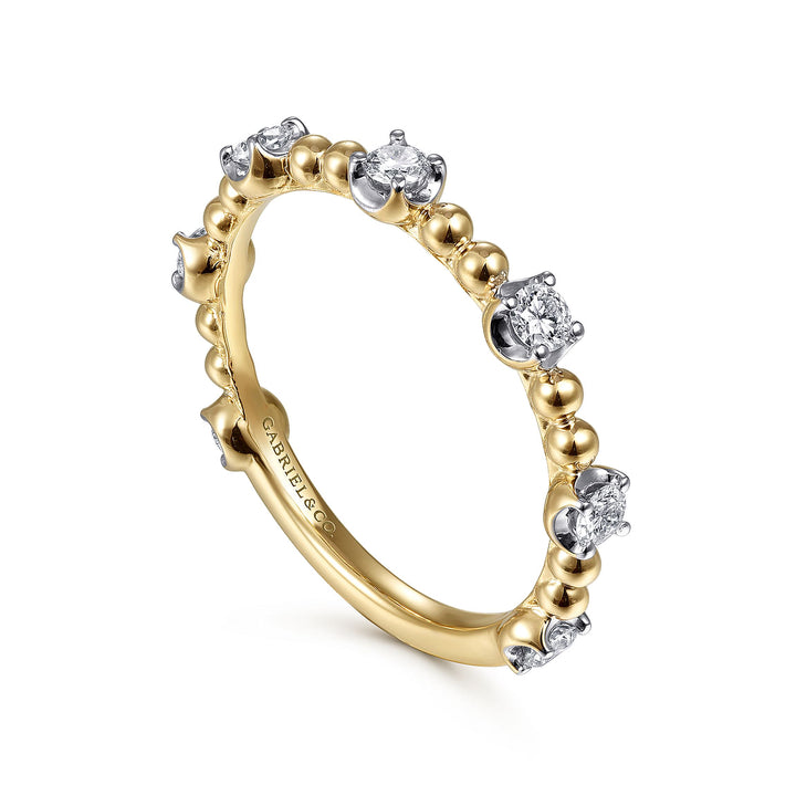 14K Yellow Gold Bujukan and Diamond Station Ring LR51685Y45JJ