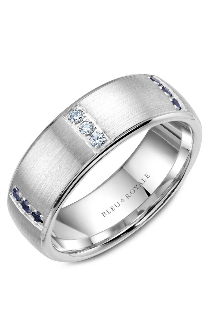 Bleu Royale Men's Wedding Band RYL-008WDS75