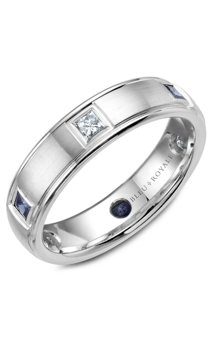 Bleu Royale Men's Wedding Band RYL-016WDS55