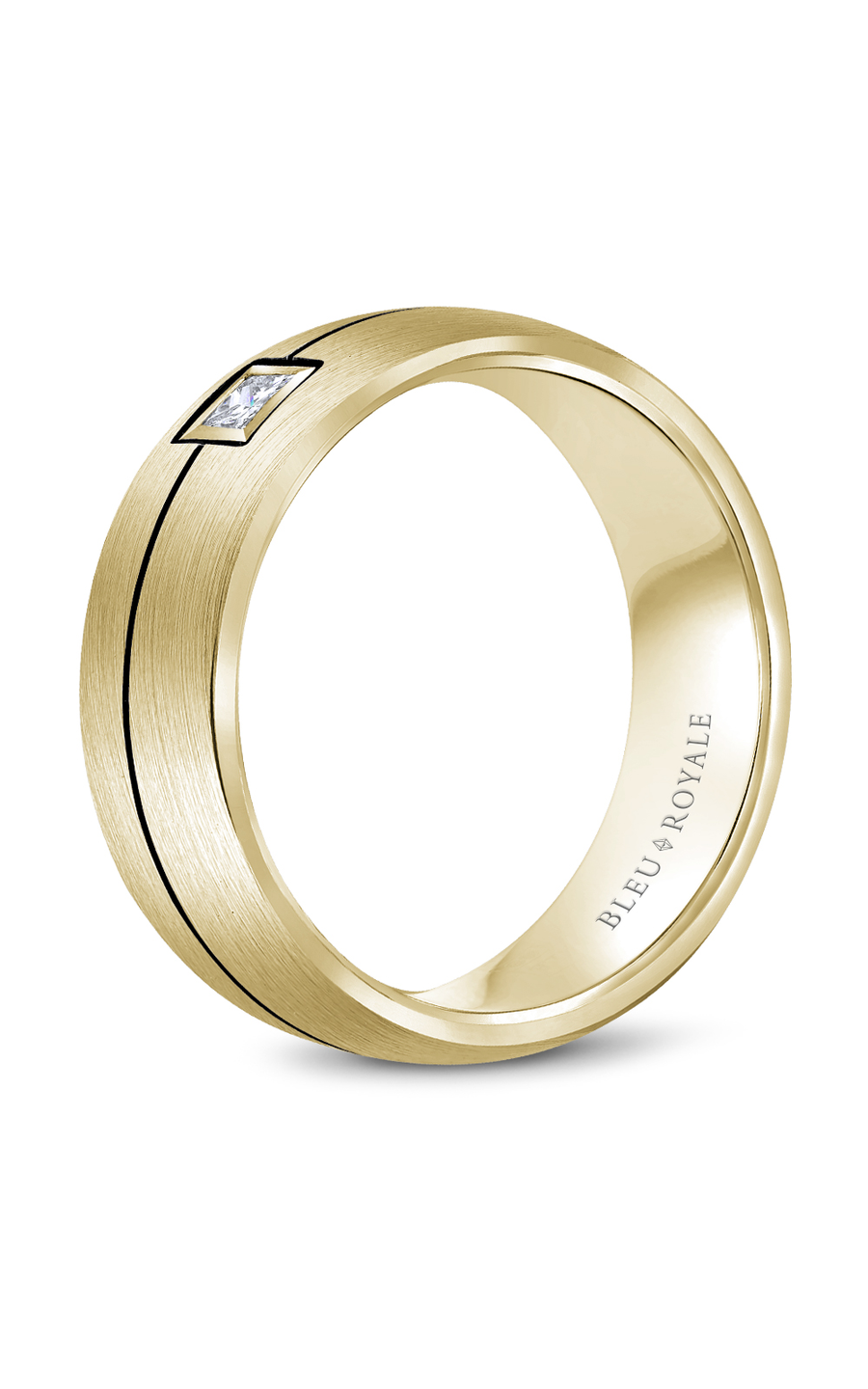 Bleu Royale Men's Wedding Band RYL-027YDBLK75