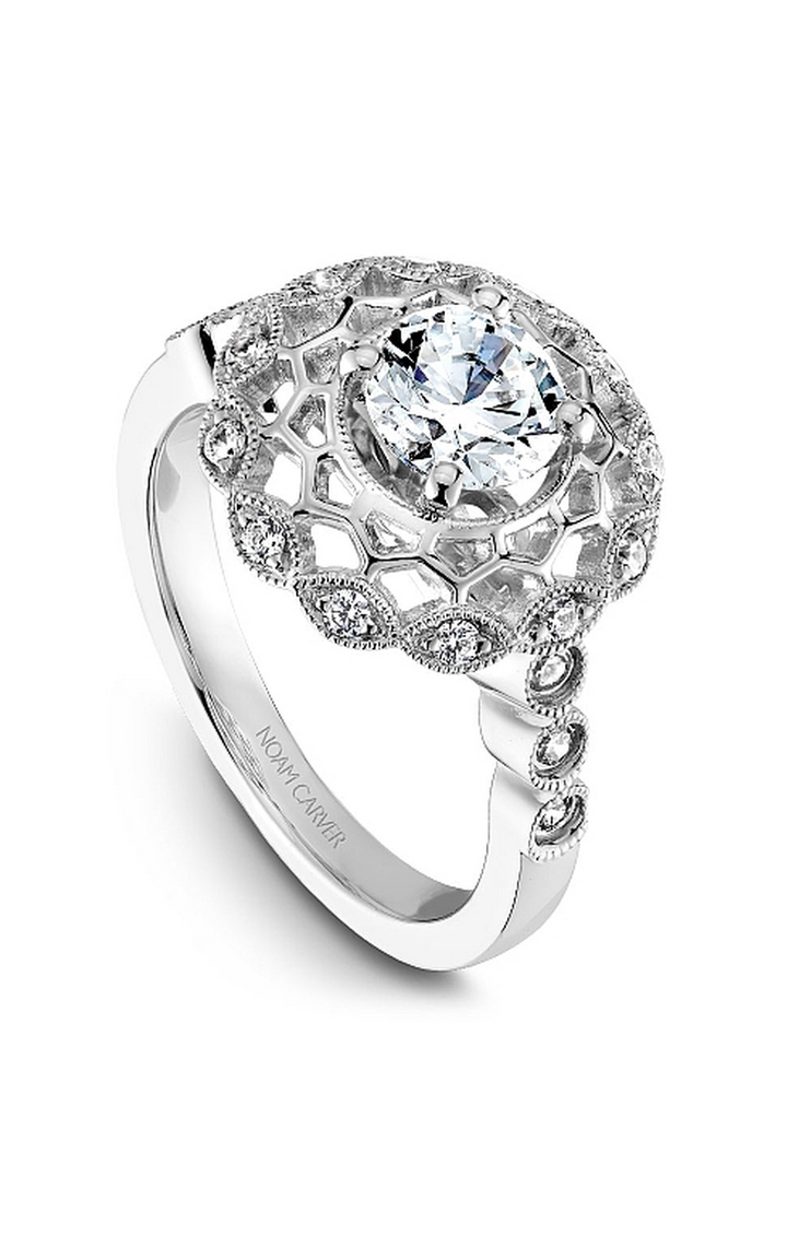 Noam Carver Floral Engagement Ring B068-01A