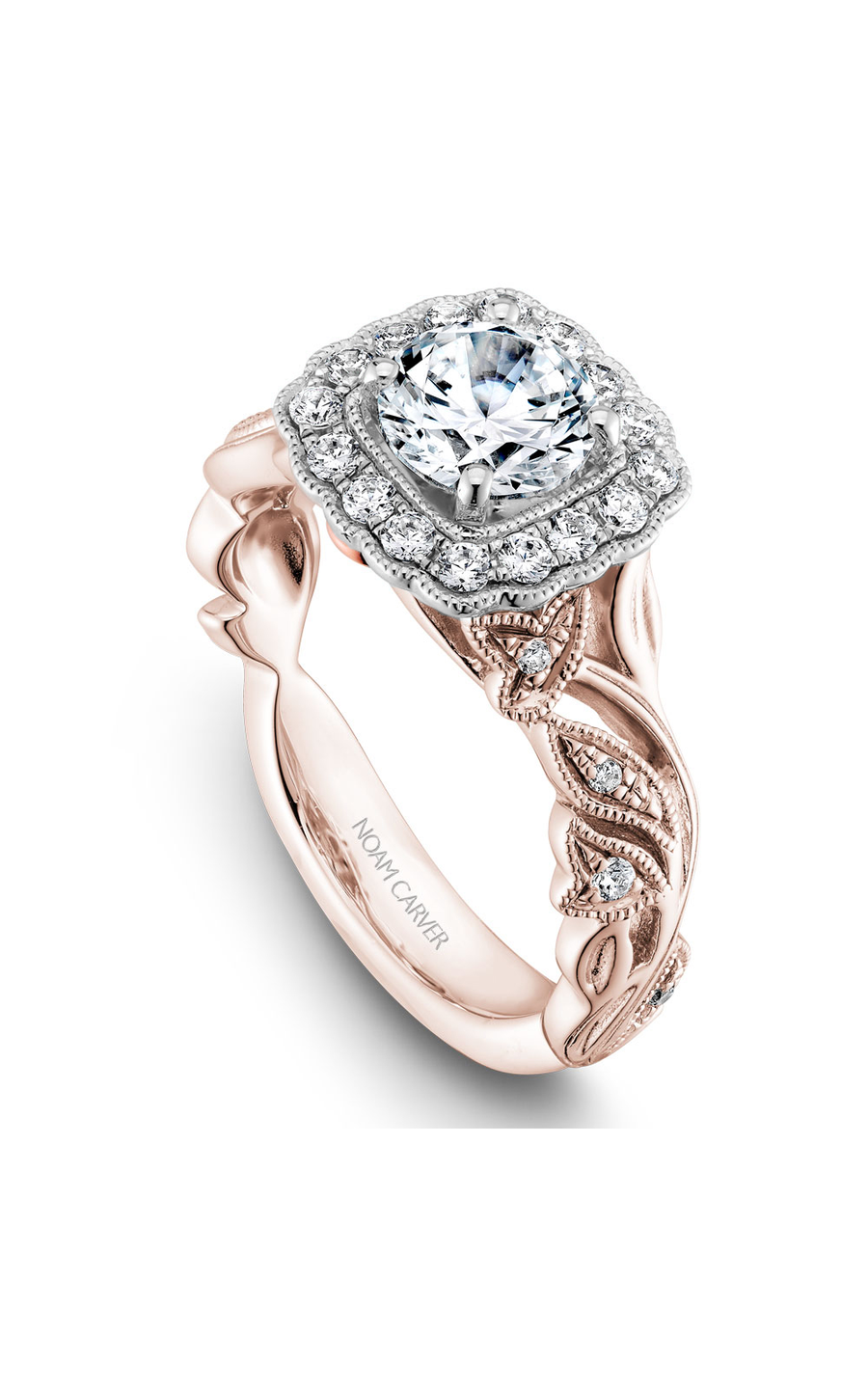 Noam Carver Floral Engagement Ring B075-01RWA