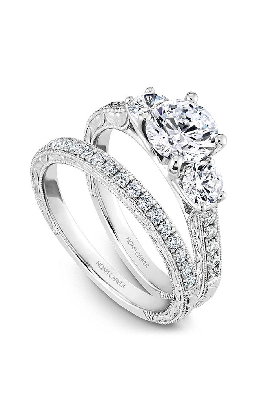 Noam Carver 3 Stone Engagement Ring B206-01A