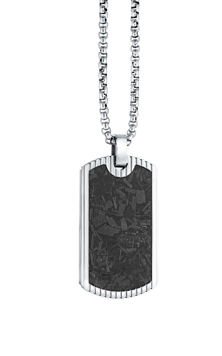 Carbon Fibre Dog Tag Necklace