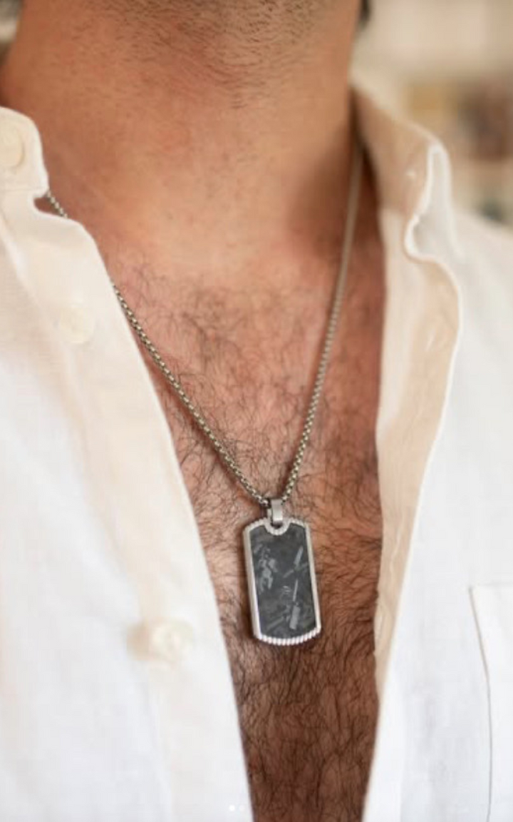 Carbon Fibre Dog Tag Necklace