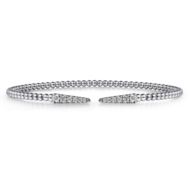 14K White Gold Bujukan Diamond Spikes Split Bangle BG4216-62W45JJ