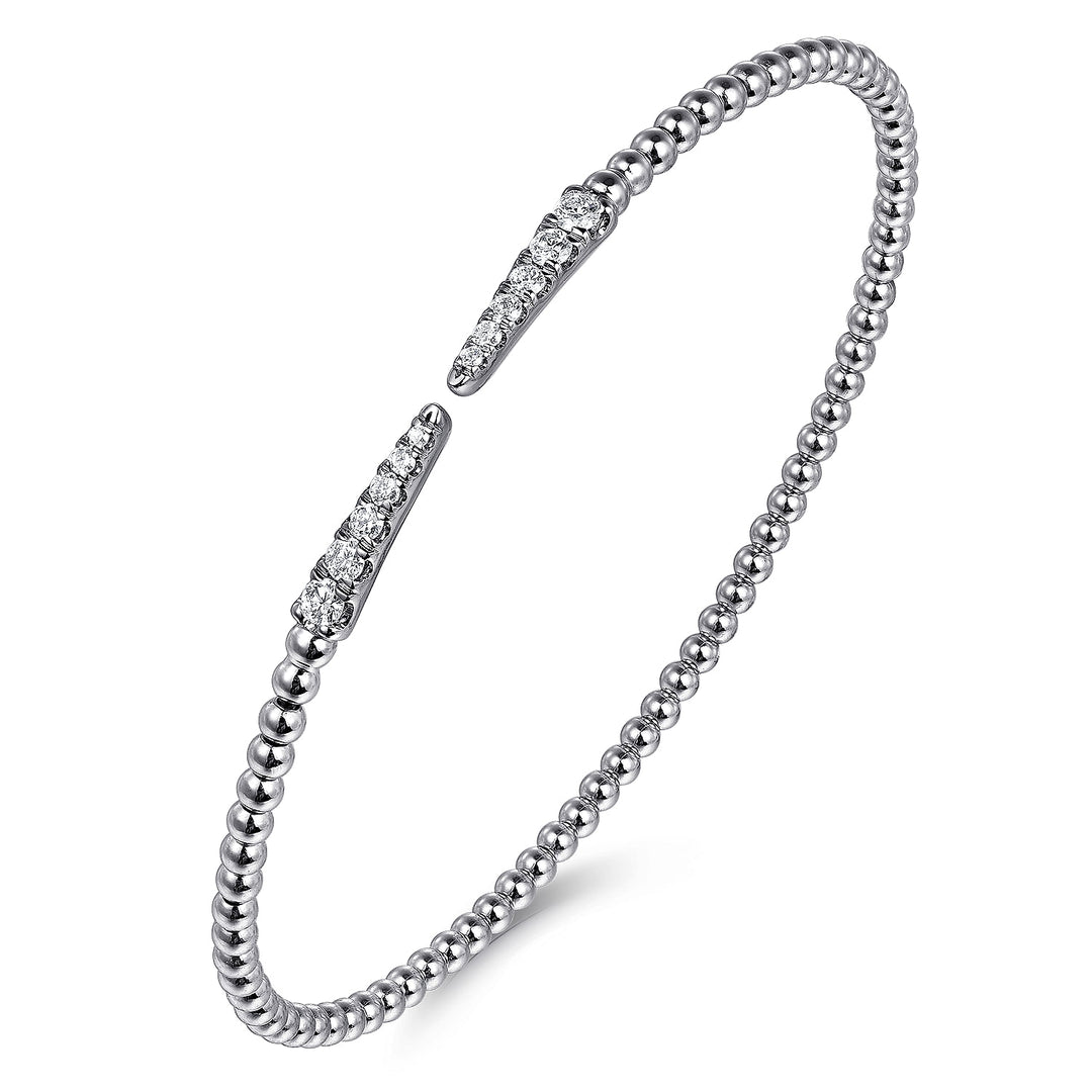 14K White Gold Bujukan Diamond Spikes Split Bangle BG4216-62W45JJ