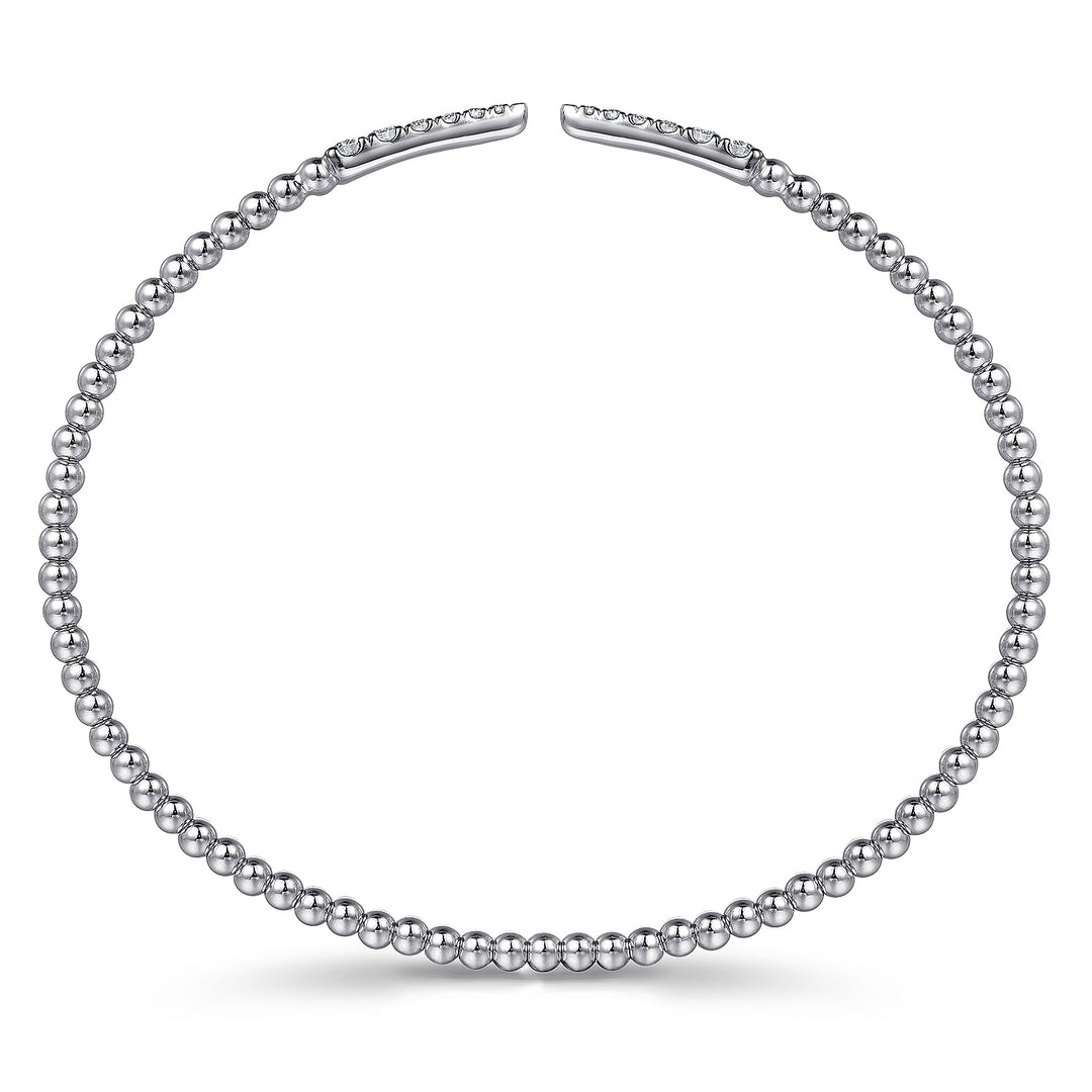 14K White Gold Bujukan Diamond Spikes Split Bangle BG4216-62W45JJ