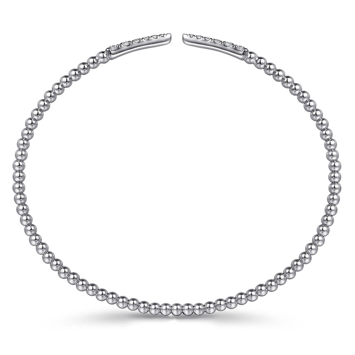 14K White Gold Bujukan Diamond Spikes Split Bangle BG4216-62W45JJ