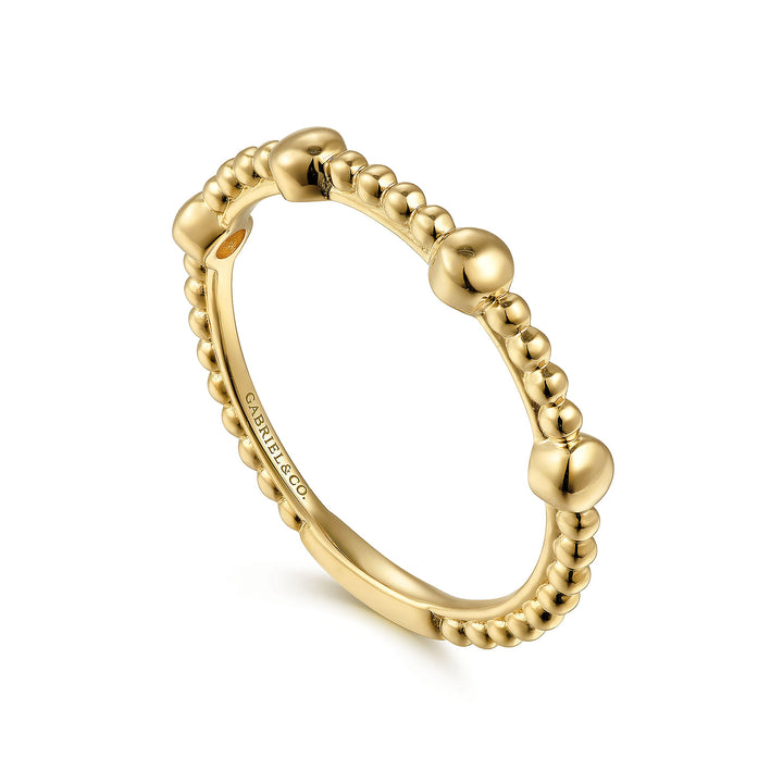 14K Yellow Gold Bujukan Ball Station Stackable Ring LR52163Y4JJJ