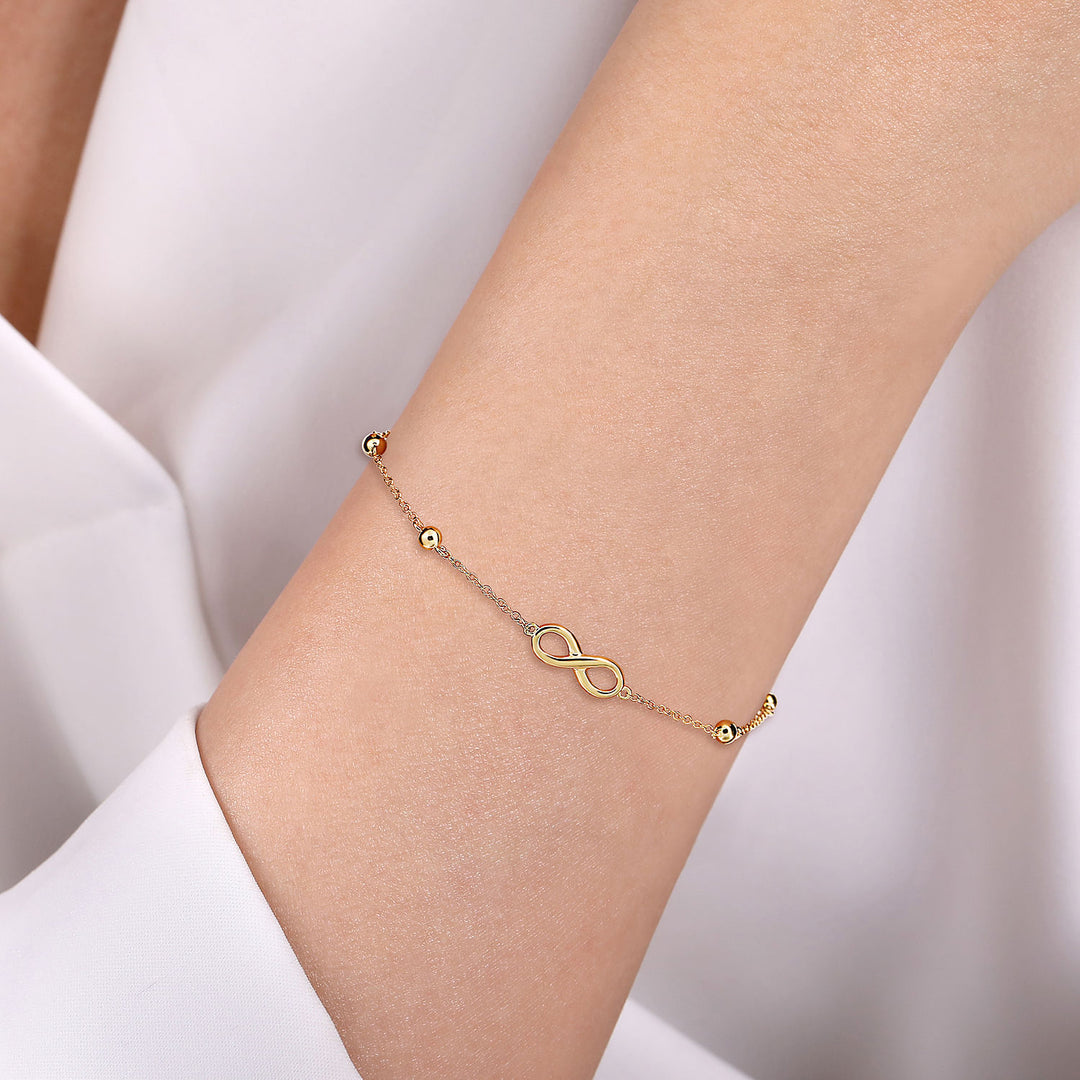 14K Yellow Gold Bujukan Chain Bracelet with Infinity Station TB4642Y4JJJ