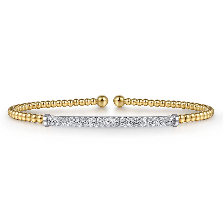 14K Yellow Gold Bujukan Diamond Bar Split Bangle BG4262-62Y45JJ