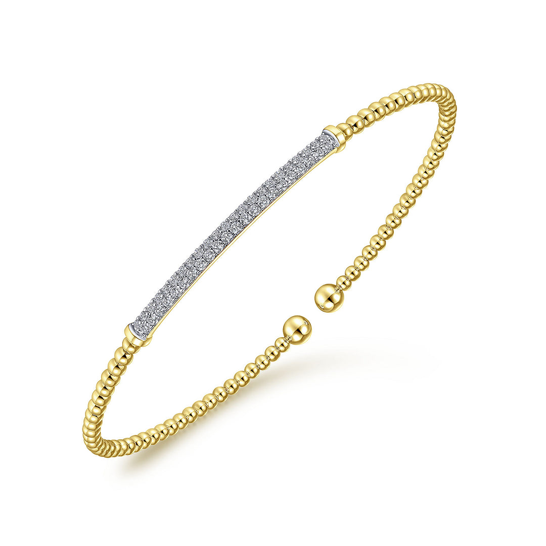 14K Yellow Gold Bujukan Diamond Bar Split Bangle BG4262-62Y45JJ