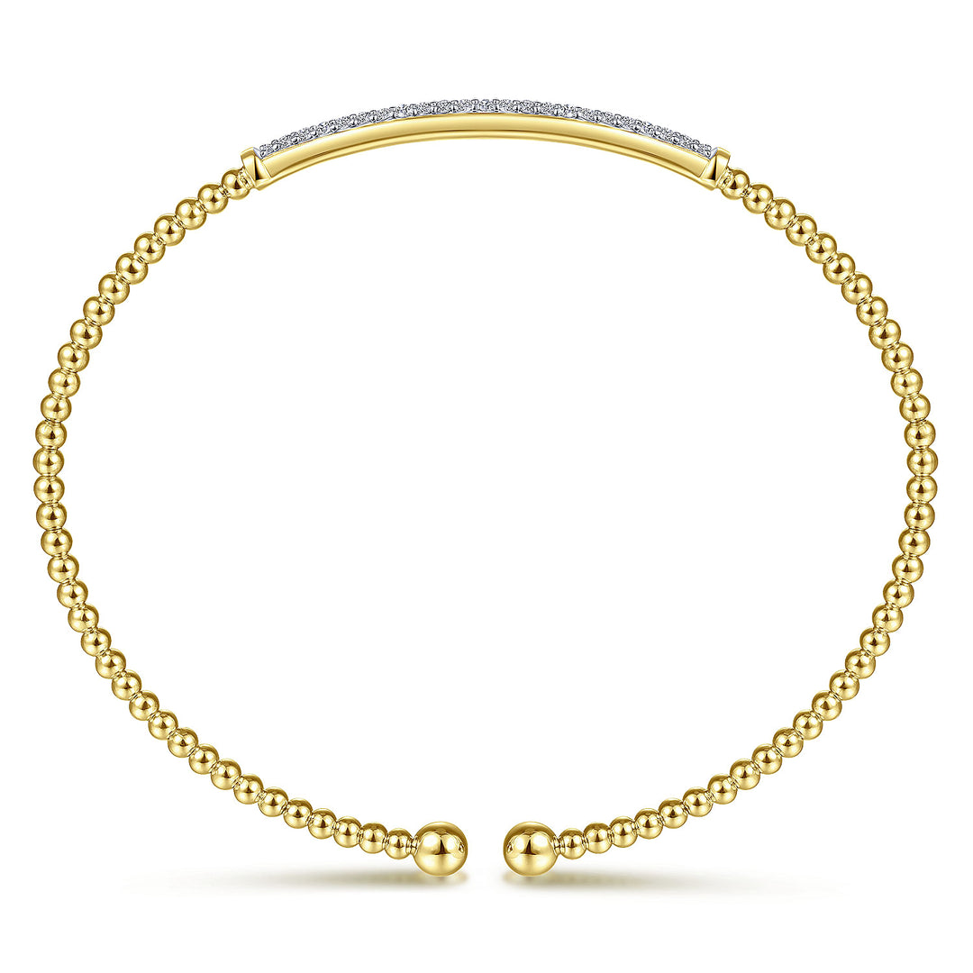 14K Yellow Gold Bujukan Diamond Bar Split Bangle BG4262-62Y45JJ