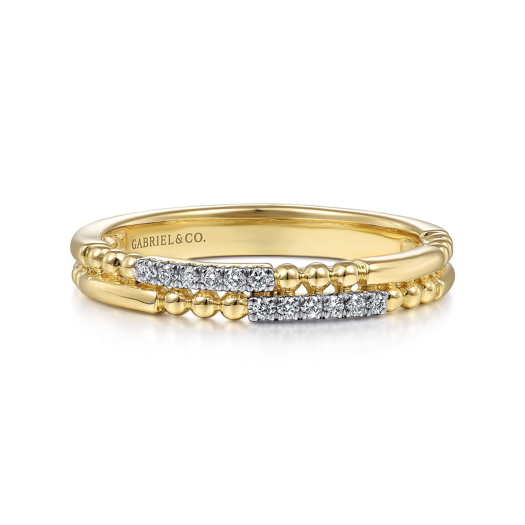 14K Yellow Gold Bujukan Diamond Stackable Ring LR51456Y45JJ