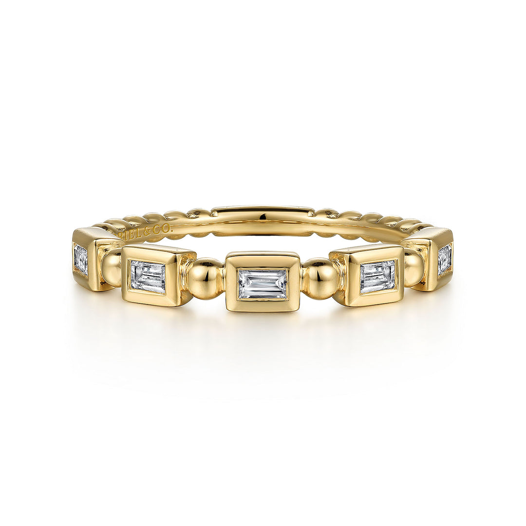 14K Yellow Gold Diamond Geometric Stackable Ring LR52164Y43JJ