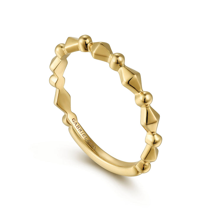 14K Yellow Gold Geometric Station Stackable Ring LR52171Y4JJJ