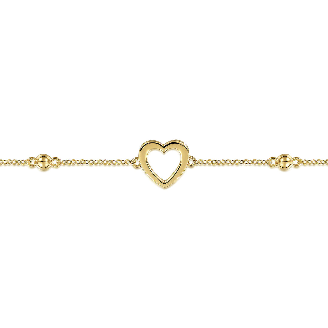 14K Yellow Gold Open Heart Bujukan Chain Bracelet TB4641Y4JJJ