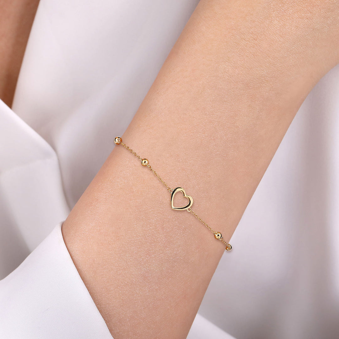 14K Yellow Gold Open Heart Bujukan Chain Bracelet TB4641Y4JJJ