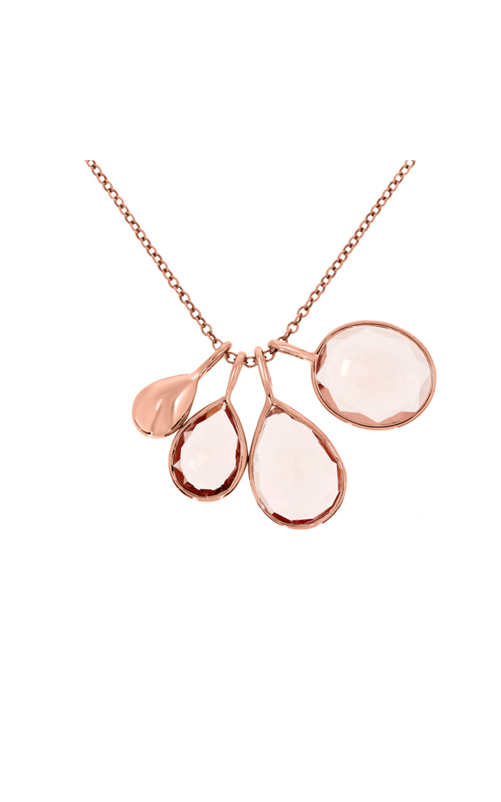 14K Rose Gold and Morganite 4-Pendant Necklace