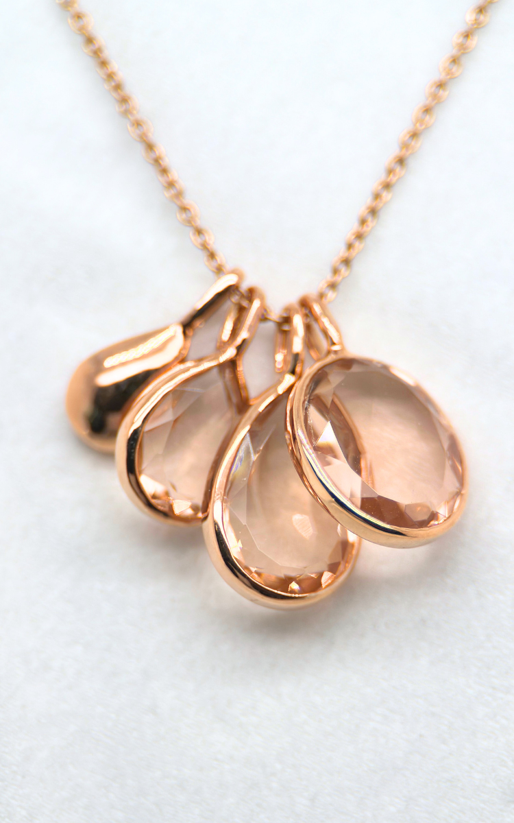 14K Rose Gold and Morganite 4-Pendant Necklace