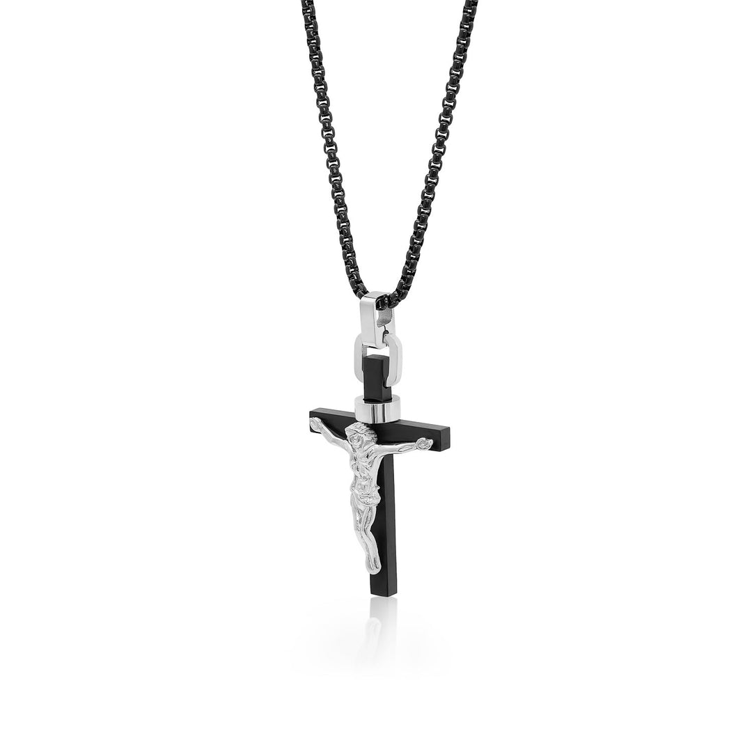 Italgem Two-Tone Crucifix Pendant at Golden Tree Jewellers