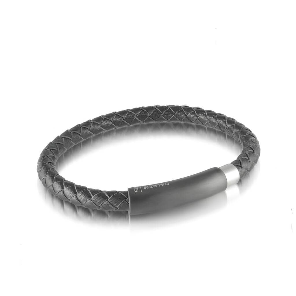 Italgem Matte Clasp Leather Bracelet 6mm at Golden Tree Jewellers