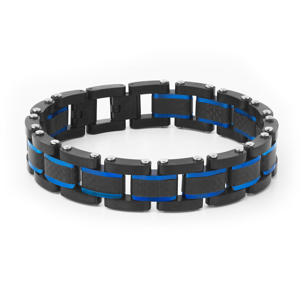 Italgem Hybrid Steel & Carbon Fibre Bracelet 14mm at Golden Tree Jewellers