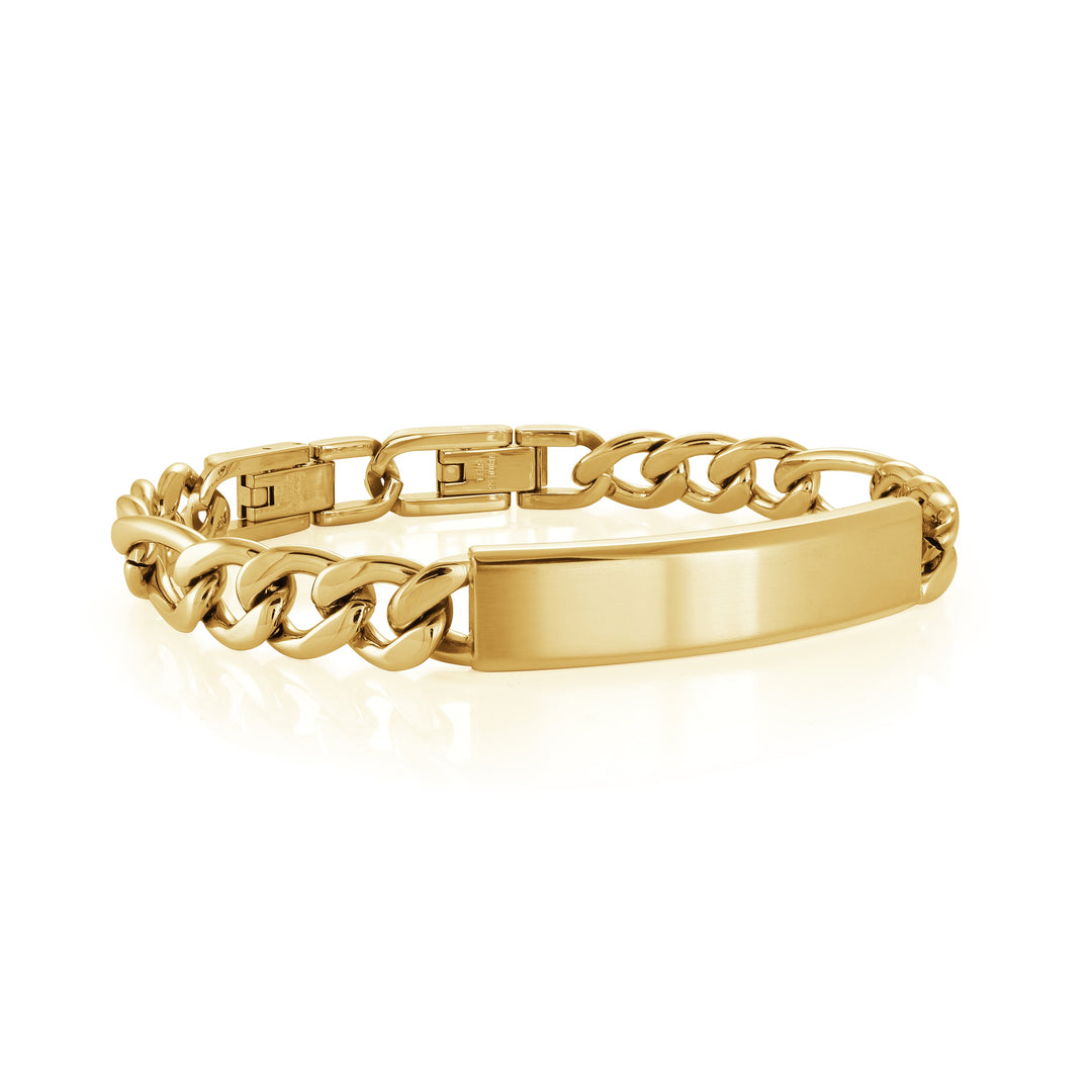 Italgem Figaro ID Plate Bracelet 9.5mm at Golden Tree Jewellers