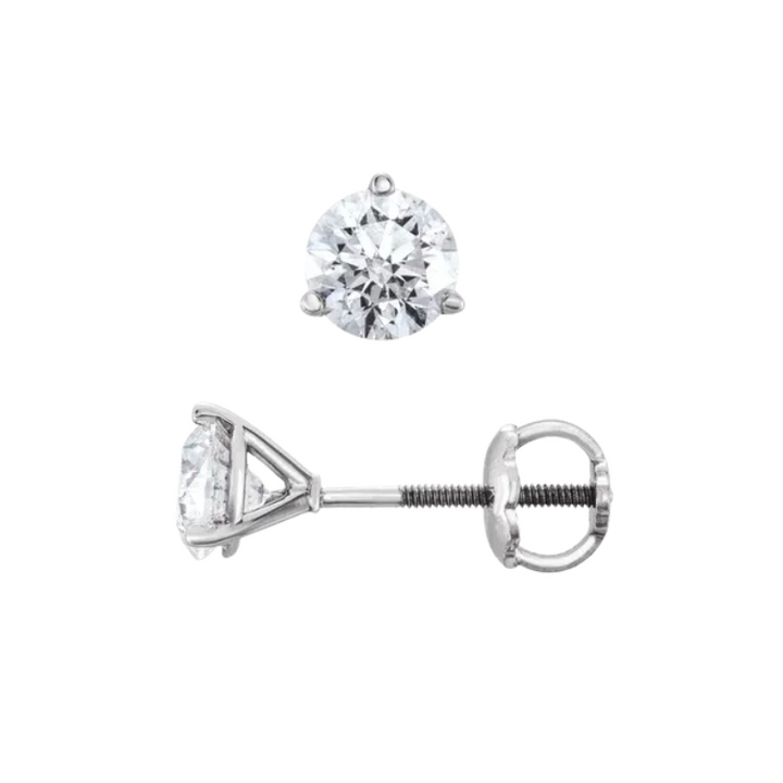 Diamond Solitaire Screwback Studs