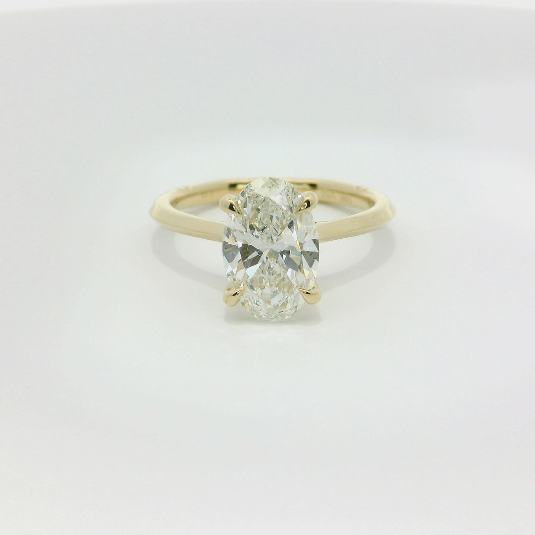 2.01 CT Oval Lab Diamond Solitaire Engagement Ring in 14K Yellow Gold