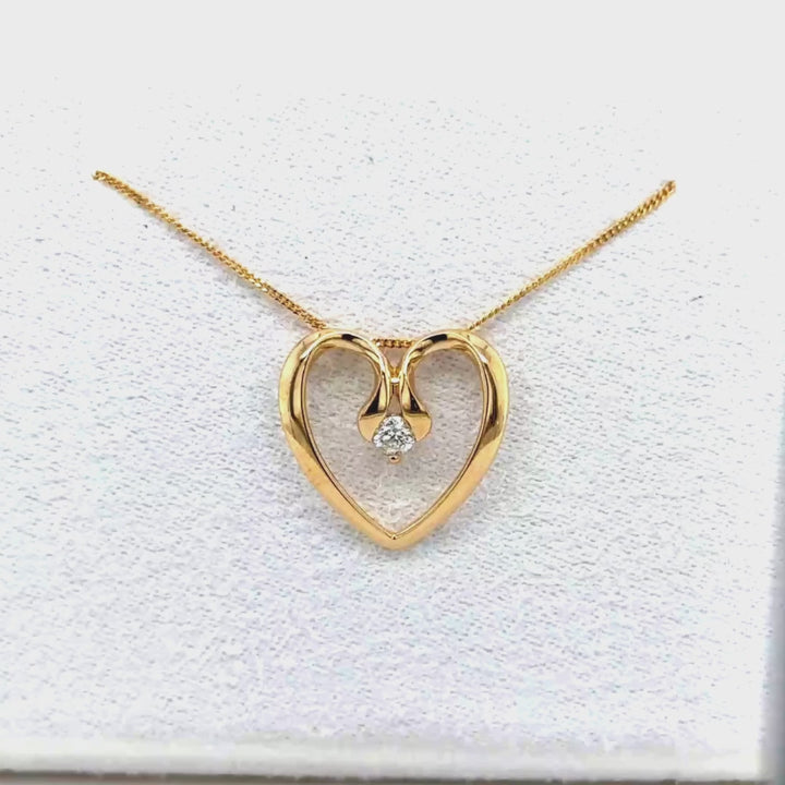 0.10 Ct Diamond Heart Silhouette Pendant