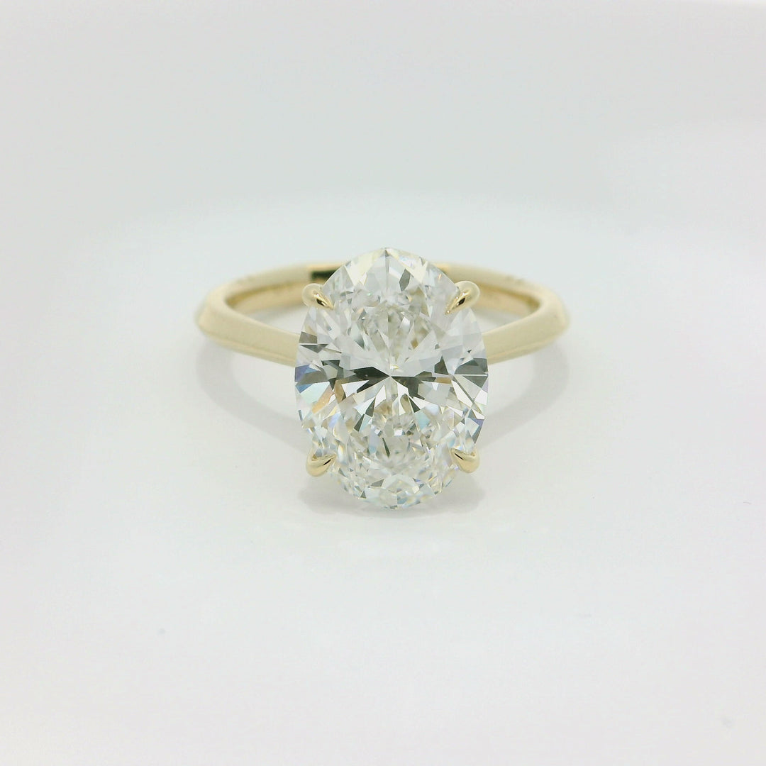 4.02 CT Oval Lab Diamond Solitaire Engagement Ring in 14K Yellow Gold