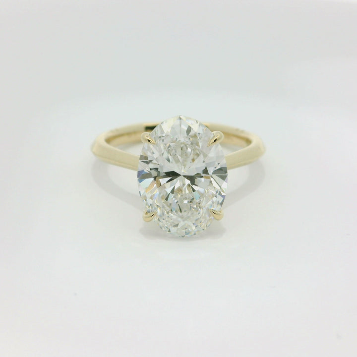 4.02 CT Oval Lab Diamond Solitaire Engagement Ring in 14K Yellow Gold