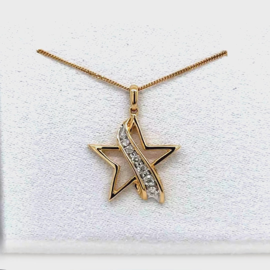 14K Yellow Gold Star Journey Necklace