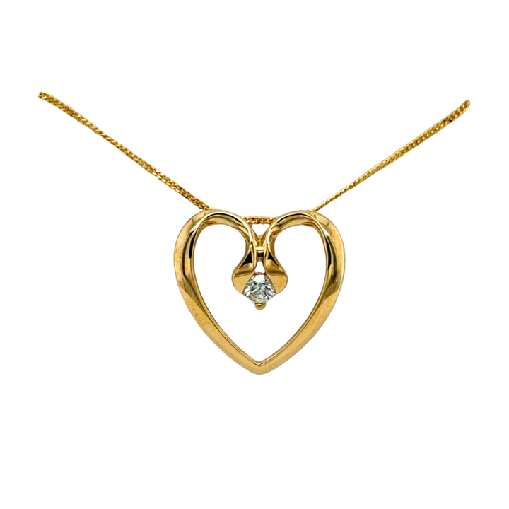 0.10 Ct Diamond Heart Silhouette Pendant