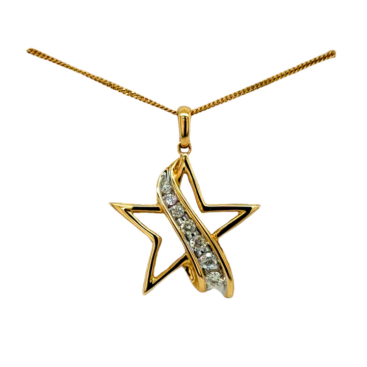 14K Yellow Gold Star Journey Necklace