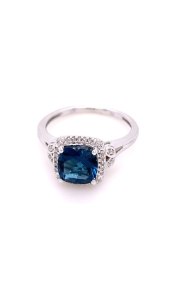 10k White Gold with Sapphire and Diamonds
