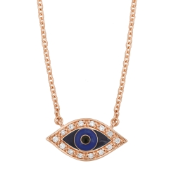 Evil Eye Necklace - Rose Gold