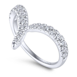 Gabriel & Co 14K White Gold V Shaped Bypass Diamond Ring