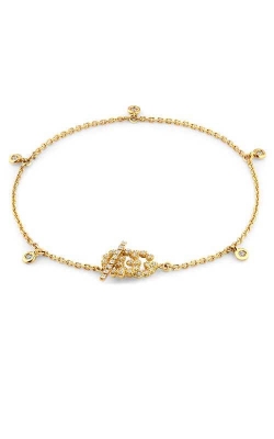 Gucci GG Running Bracelet Medium 18K Yellow Gold & Diamond YBA481671001017