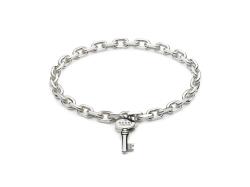 Gucci Trademark Sterling Silver Chain Bracelet With Key YBA796345001017