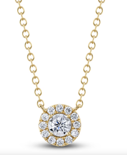 Shy Creation Diamond Necklace 0.16 ct tw Round 14K Yellow Gold SC55024122V2